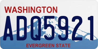 WA license plate ADQ5921