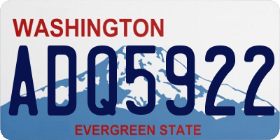 WA license plate ADQ5922