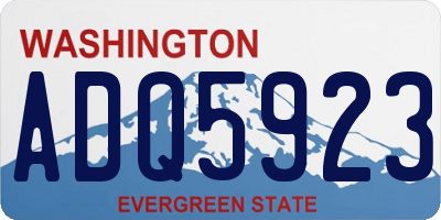 WA license plate ADQ5923