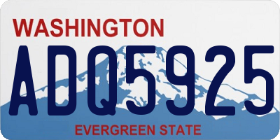WA license plate ADQ5925