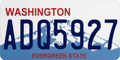 WA license plate ADQ5927