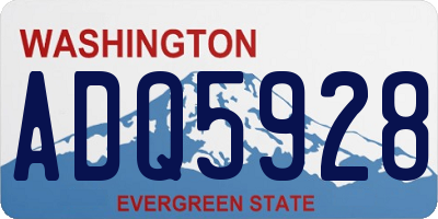 WA license plate ADQ5928