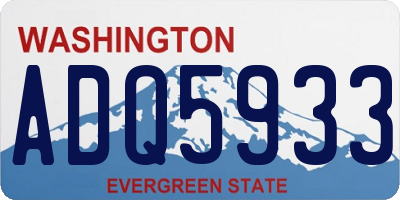 WA license plate ADQ5933
