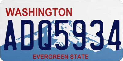 WA license plate ADQ5934