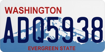 WA license plate ADQ5938