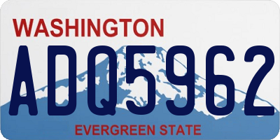 WA license plate ADQ5962