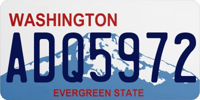 WA license plate ADQ5972