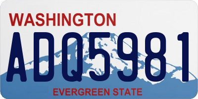 WA license plate ADQ5981
