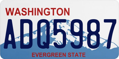 WA license plate ADQ5987