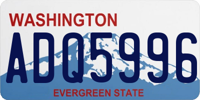 WA license plate ADQ5996