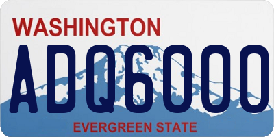 WA license plate ADQ6000
