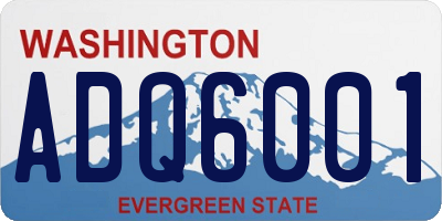 WA license plate ADQ6001