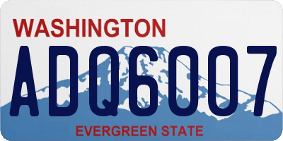 WA license plate ADQ6007