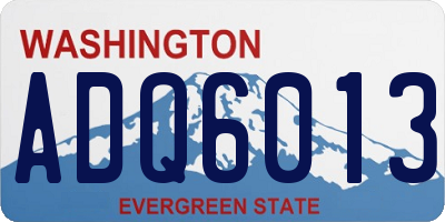 WA license plate ADQ6013