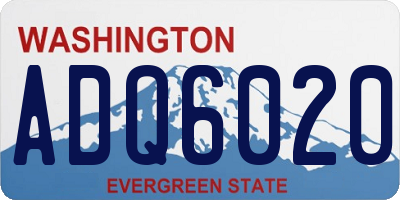 WA license plate ADQ6020