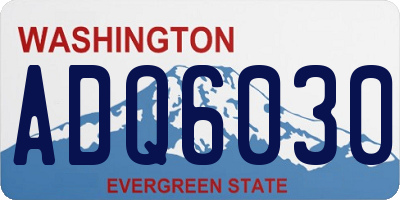 WA license plate ADQ6030
