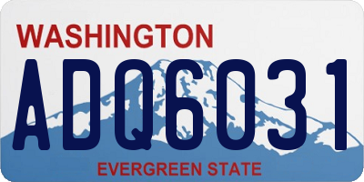WA license plate ADQ6031