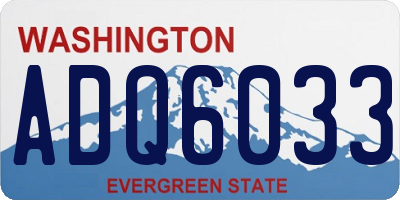 WA license plate ADQ6033