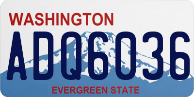 WA license plate ADQ6036