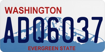 WA license plate ADQ6037