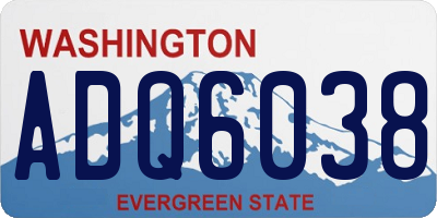 WA license plate ADQ6038