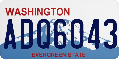 WA license plate ADQ6043