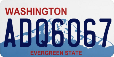 WA license plate ADQ6067