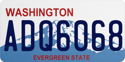WA license plate ADQ6068