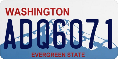 WA license plate ADQ6071