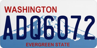 WA license plate ADQ6072