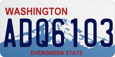 WA license plate ADQ6103