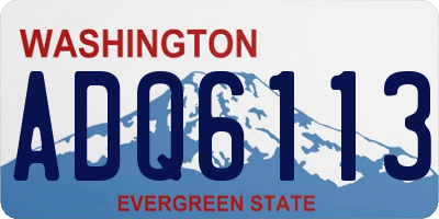 WA license plate ADQ6113