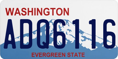 WA license plate ADQ6116