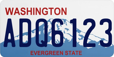 WA license plate ADQ6123