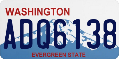 WA license plate ADQ6138