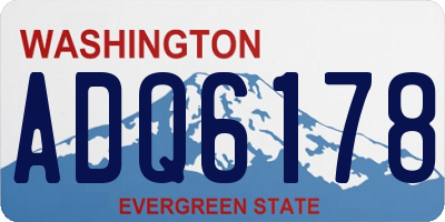 WA license plate ADQ6178