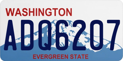 WA license plate ADQ6207