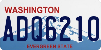 WA license plate ADQ6210