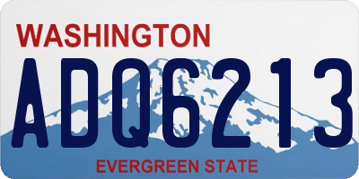 WA license plate ADQ6213