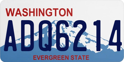 WA license plate ADQ6214