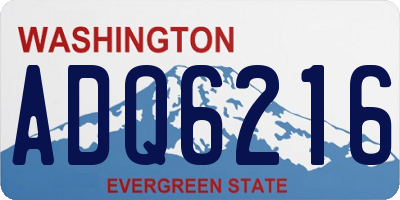 WA license plate ADQ6216