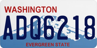 WA license plate ADQ6218