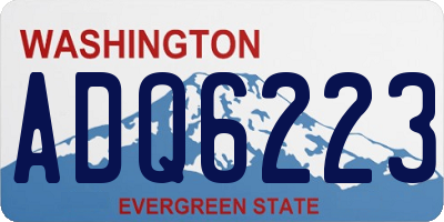WA license plate ADQ6223