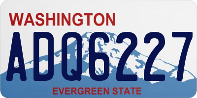 WA license plate ADQ6227