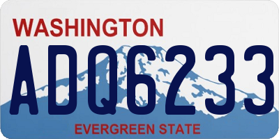 WA license plate ADQ6233