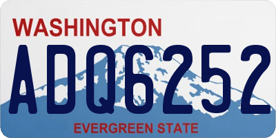 WA license plate ADQ6252