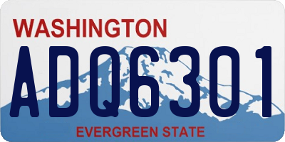 WA license plate ADQ6301