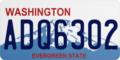 WA license plate ADQ6302