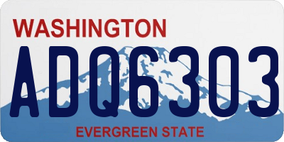 WA license plate ADQ6303