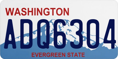 WA license plate ADQ6304